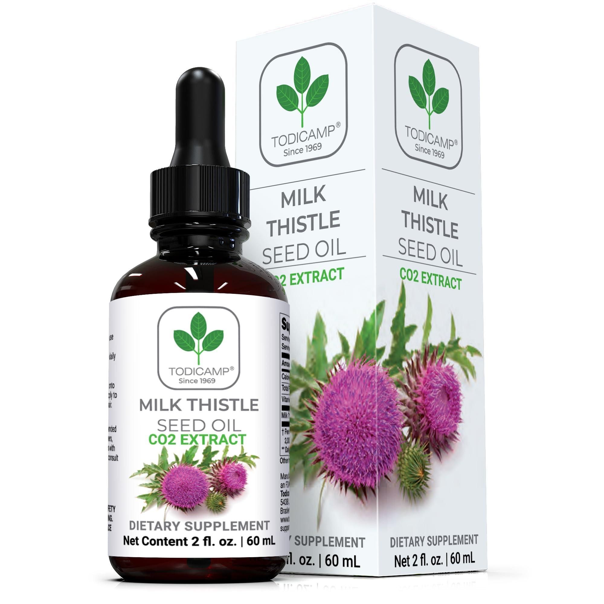 d0102hpjw4p.jpg CO2 Extracted Milk Thistle Seed Oil 100% Potent Liver Support Milk Thistle Oil Rich in Silymarin Zinc Omegas Tocopherols Pure Milk Thistle Drops 2 Fl Oz - Image 1