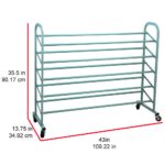 Oceanstar 5-Tier Metal Shoe Rack, Turquoise - Image 2