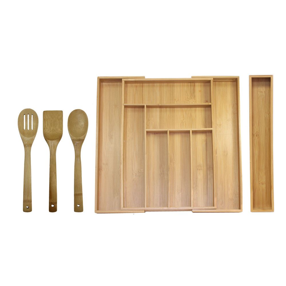 d0102hpy54a.jpg Oceanstar 5 Piece Bamboo Expandable Drawer Utensil Organizer Set - Image 1