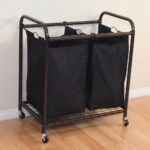 Oceanstar 2-Bag Rolling Laundry Sorter, Bronze - Image 4