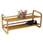 Oceanstar SR1224 2 Tier Bamboo Shoe Rack - Image 2