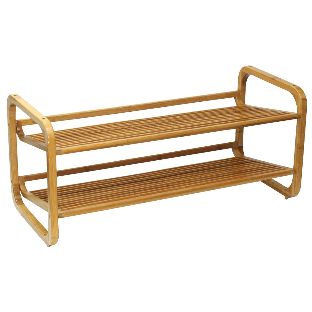 d0102hpy5kw.jpg Oceanstar SR1224 2 Tier Bamboo Shoe Rack - Image 1