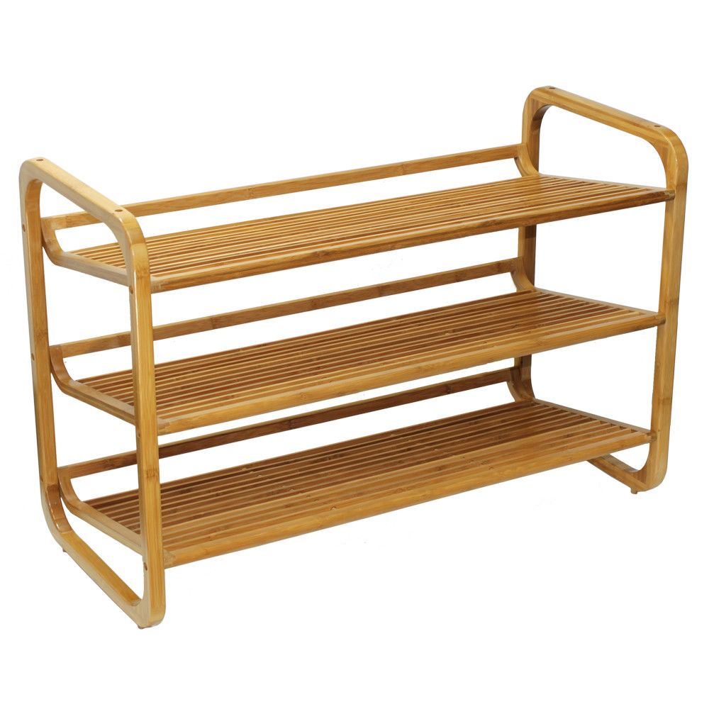 d0102hpy5n7.jpg Oceanstar SR1231 3 Tier Bamboo Shoe Rack - Image 1