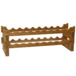 Oceanstar 18-Bottle Stackable Bamboo Wine Rack - Image 2