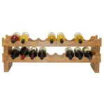 Oceanstar 18-Bottle Stackable Bamboo Wine Rack - Image 4