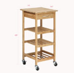Oceanstar Bamboo Kitchen Trolley - Image 3