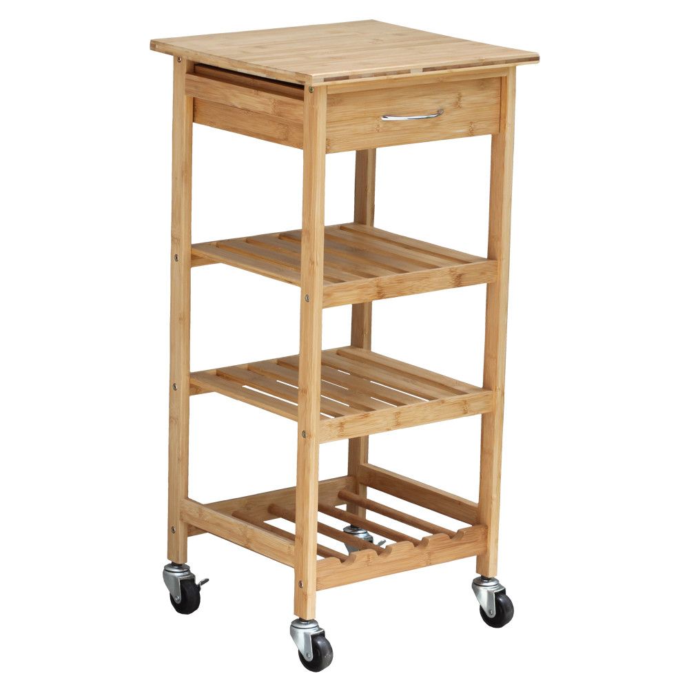 d0102hpy5uv.jpg Oceanstar Bamboo Kitchen Trolley - Image 1