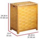 Oceanstar Natural Finished Rectangular Veneer Laundry Wood Hamper with Interior Bag RHV0103N - Image 3