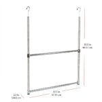 Oceanstar 2-Tier Portable Adjustable Closet Hanger Rod, Chrome - Image 2