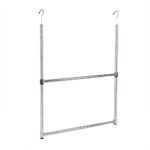 Oceanstar 2-Tier Portable Adjustable Closet Hanger Rod, Chrome