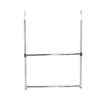 Oceanstar 2-Tier Portable Adjustable Closet Hanger Rod, Chrome - Image 3