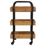 Oceanstar Portable Storage Cart with 3 Easy Removable Bamboo Trays - Image 2