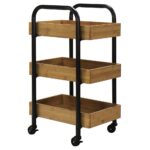 Oceanstar Portable Storage Cart with 3 Easy Removable Bamboo Trays