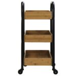 Oceanstar Portable Storage Cart with 3 Easy Removable Bamboo Trays - Image 3