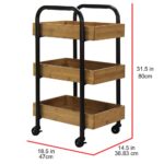Oceanstar Portable Storage Cart with 3 Easy Removable Bamboo Trays - Image 5