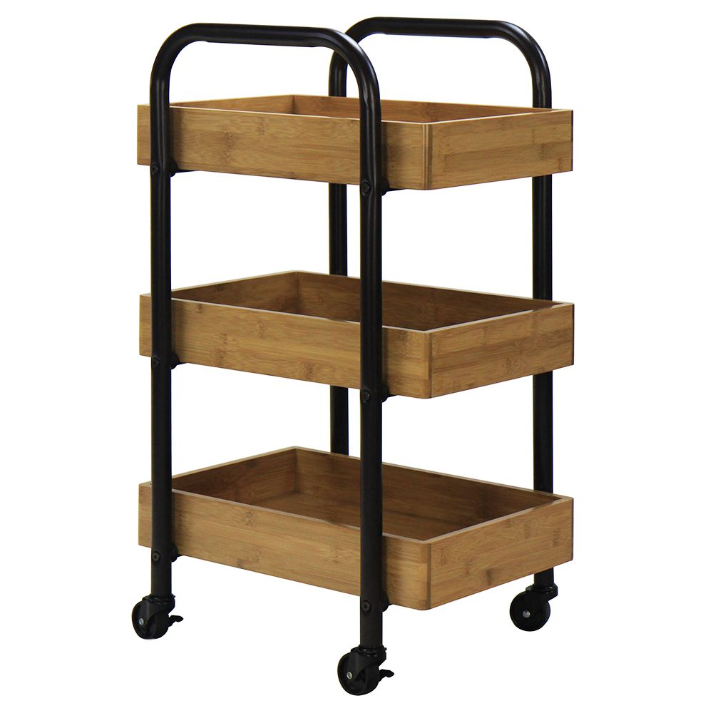 d0102hpyr7u.jpg Oceanstar Portable Storage Cart with 3 Easy Removable Bamboo Trays - Image 1