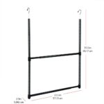 Oceanstar 2-Tier Portable Adjustable Closet Hanger Rod, Black - Image 2