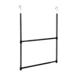 Oceanstar 2-Tier Portable Adjustable Closet Hanger Rod, Black