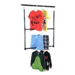 Oceanstar 2-Tier Portable Adjustable Closet Hanger Rod, Black - Image 4