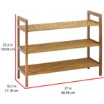 Oceanstar 3-Tier Bamboo Shoe Rack, Natural - Image 4