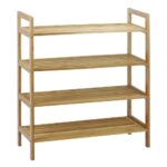 Oceanstar 4-Tier Bamboo Shoe Rack, Natural - Image 3