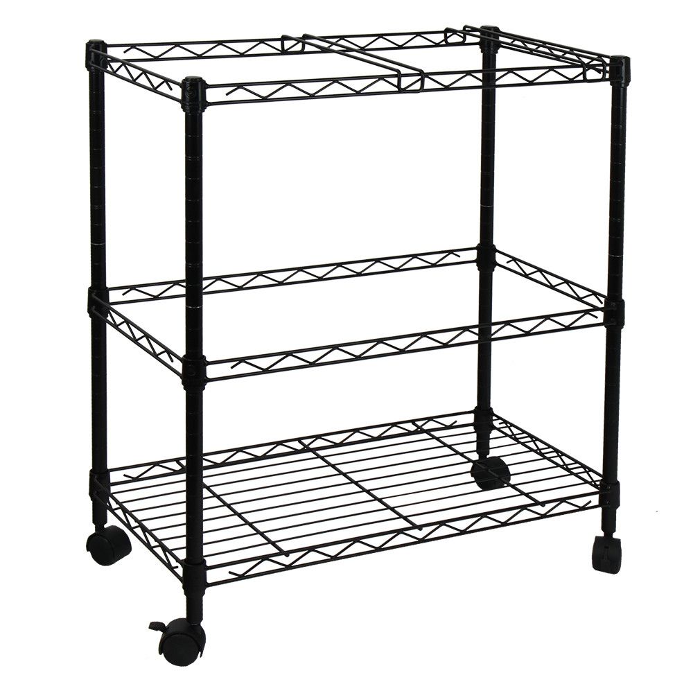 d0102hpyrhu.jpg Oceanstar Portable 2-Tier Metal Rolling File Cart, Black - Image 1