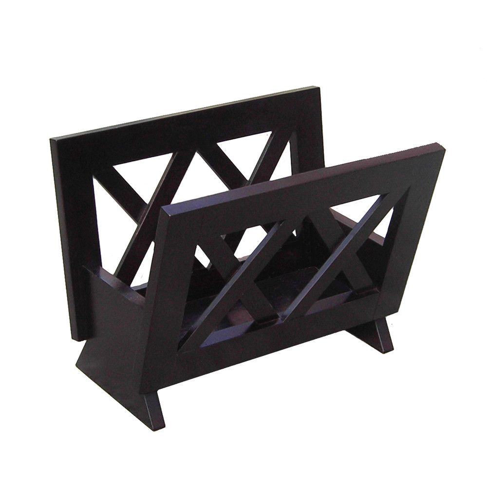 d0102hpyrpg.jpg Oceanstar Contemporary Mahogany Solid Wood Magazine Rack M1125 - Image 1