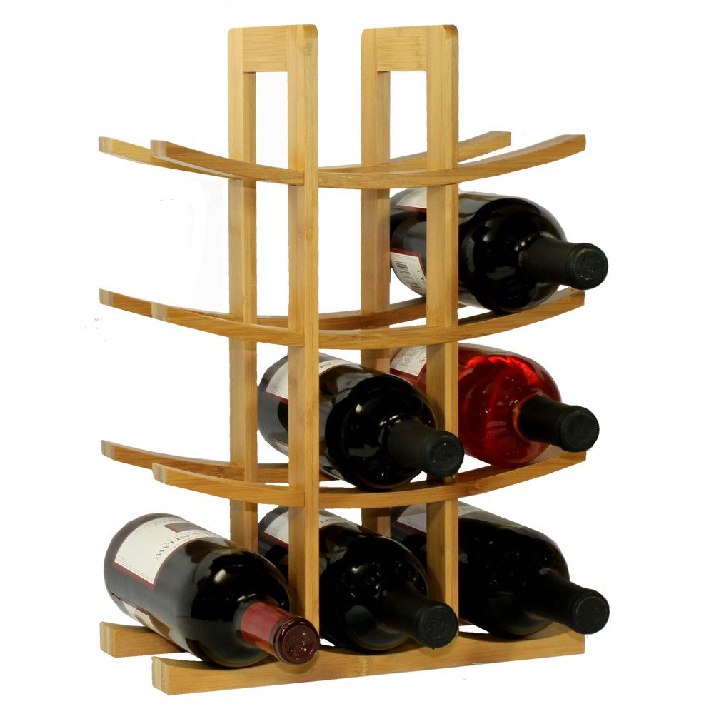 d0102hpyrpu.jpg Oceanstar 12-Bottle Natural Bamboo Wine Rack WR1149 - Image 1