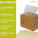Oceanstar Bamboo Recipe Box with Divider - Image 3