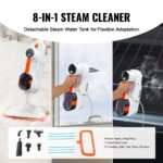 VEVOR Steam Mop, 8-in-1 Hard Wood Floor Cleaner with 7 Replaceable Brush Heads, for Various Hard Floors, Like Ceramic, Granite, Marble, Linoleum, Natural Floor Mop with 2 pcs Machine Washable Pads - Image 4