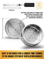 Black Hookah Bowl Set Silicone Premium Shisha Bowl Phunnel for Smoking with Hookah Tongs & Heat Management Charcoal Holder - Image 5