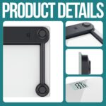 Digital Bathroom Scale for Body Weight EziGo Large Platform 12 inch 30cm, High Capacity 440lb 200kg, Accurate Scale for Adults, Elderly, Seniors, Pets, and Babies - Image 5