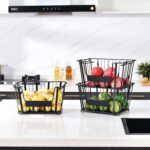 Oceanstar 3-Tier Metal Wire Storage Basket Stand with Removable Baskets – Black - Image 13