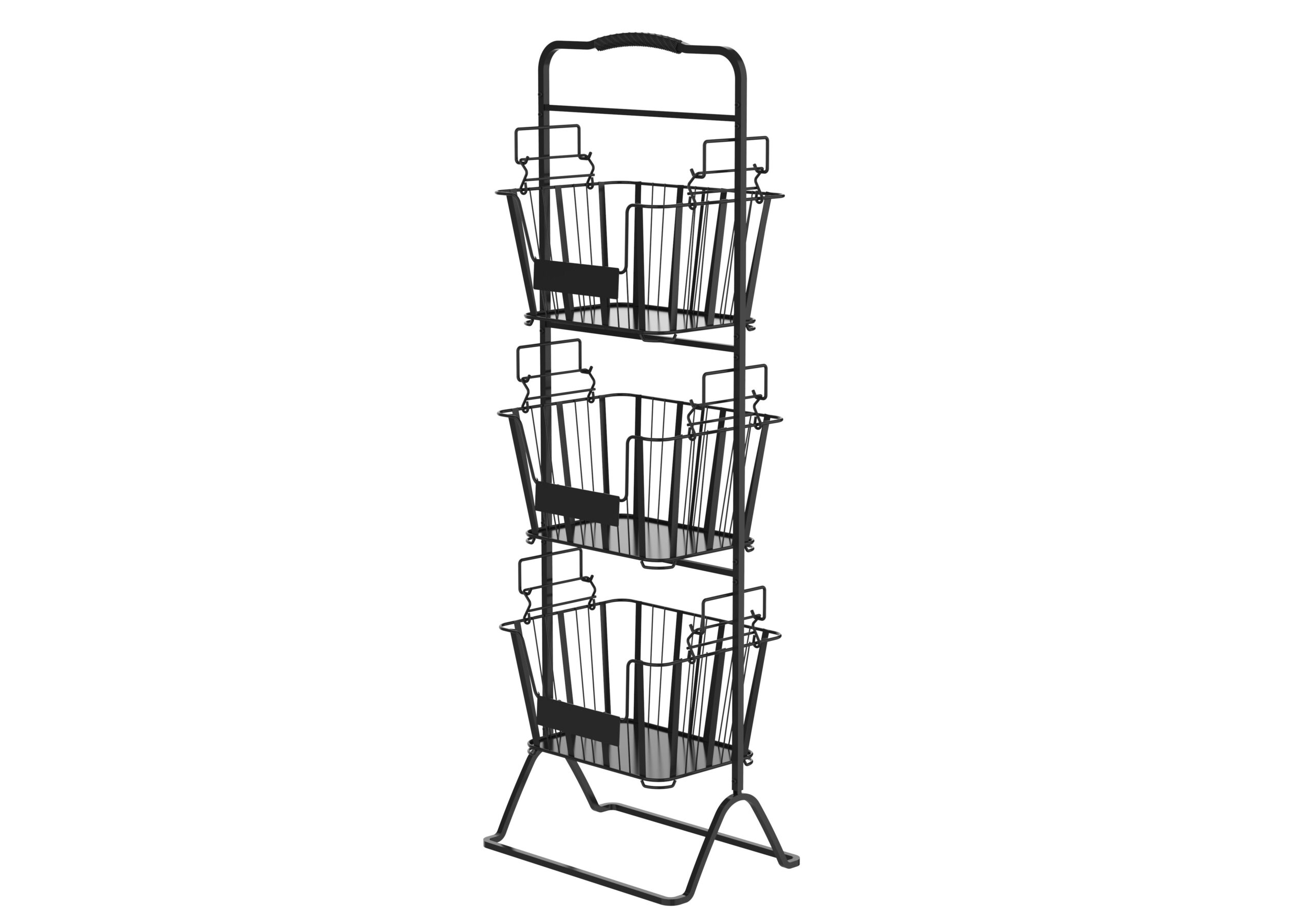 d0102hxn182.jpg Oceanstar 3-Tier Metal Wire Storage Basket Stand with Removable Baskets – Black - Image 1