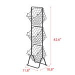 Oceanstar 3-Tier Metal Wire Storage Basket Stand with Removable Baskets – Black - Image 12