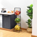 Oceanstar 3-Tier Metal Wire Storage Basket Stand with Removable Baskets – Black - Image 10