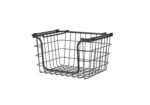 Oceanstar Stackable Metal Wire Storage Basket Set for Pantry, Countertop, Kitchen or Bathroom – Black, Set of 3 - Image 2