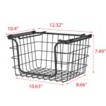 Oceanstar Stackable Metal Wire Storage Basket Set for Pantry, Countertop, Kitchen or Bathroom – Black, Set of 3 - Image 7