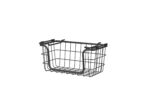 Oceanstar Stackable Metal Wire Storage Basket Set for Pantry, Countertop, Kitchen or Bathroom – Black, Set of 3 - Image 2