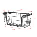 Oceanstar Stackable Metal Wire Storage Basket Set for Pantry, Countertop, Kitchen or Bathroom – Black, Set of 3 - Image 7