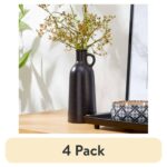 (4 pack)8" Black Ceramic Jug Vase