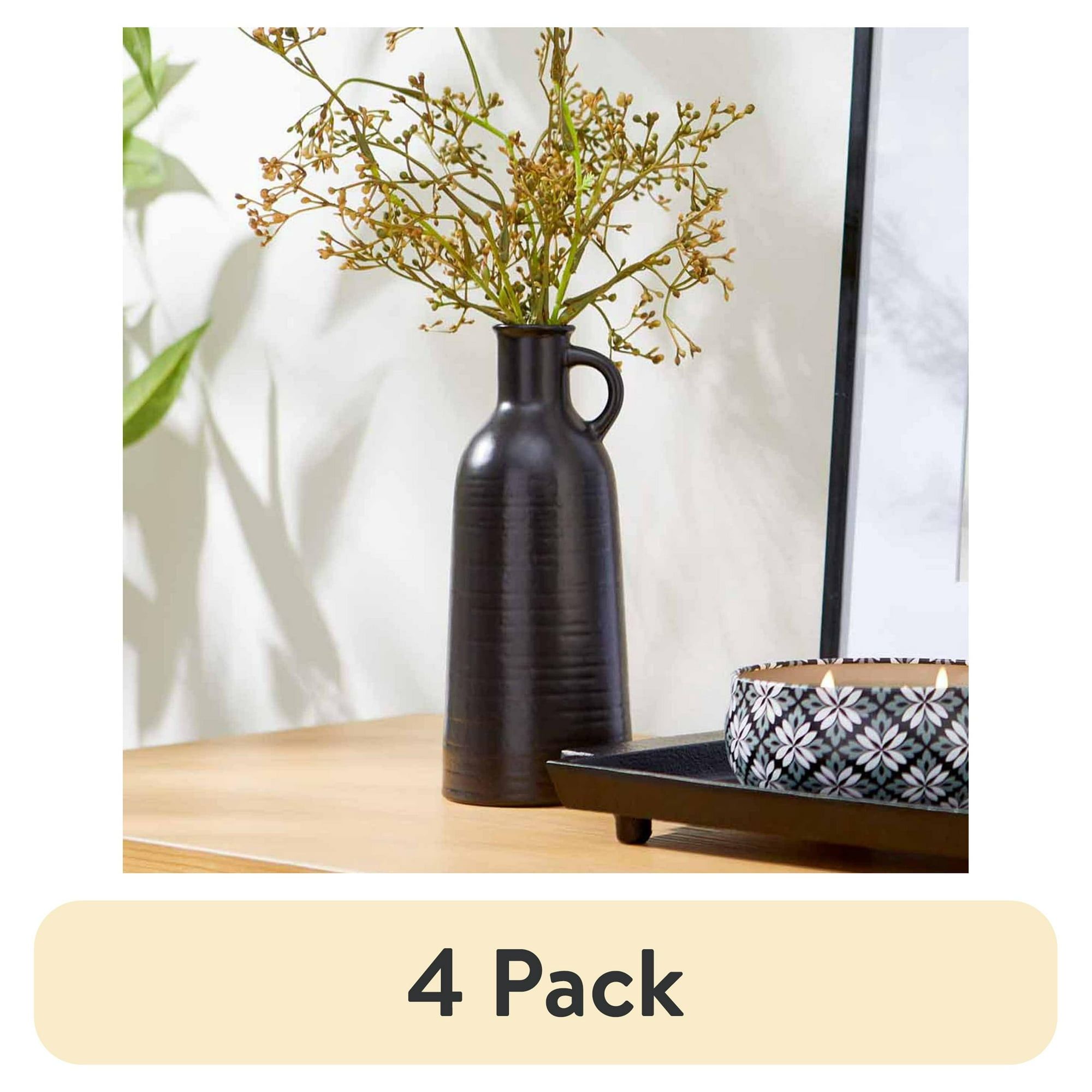 d0102x31v7u.jpg (4 pack)8" Black Ceramic Jug Vase - Image 1