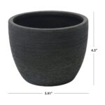 (4 pack)4.5" Textured Matte Ceramic Pot, Black, 1 - Piece - Image 4