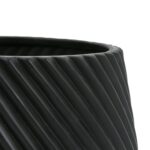6 in Black Ceramic Ridge Planter - Image 2