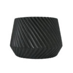 6 in Black Ceramic Ridge Planter