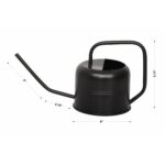 0.37 Gallon Metal Watering Can, Black - Image 3