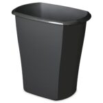 (3 pack) 10 Gallon Rectangular Wastebasket, Large Open Plastic Trash Can for Kitchen, Black - Image 2