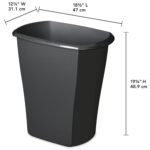 (3 pack) 10 Gallon Rectangular Wastebasket, Large Open Plastic Trash Can for Kitchen, Black - Image 3
