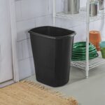 (3 pack) 10 Gallon Rectangular Wastebasket, Large Open Plastic Trash Can for Kitchen, Black - Image 4