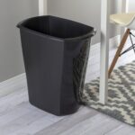 (3 pack) 10 Gallon Rectangular Wastebasket, Large Open Plastic Trash Can for Kitchen, Black - Image 5